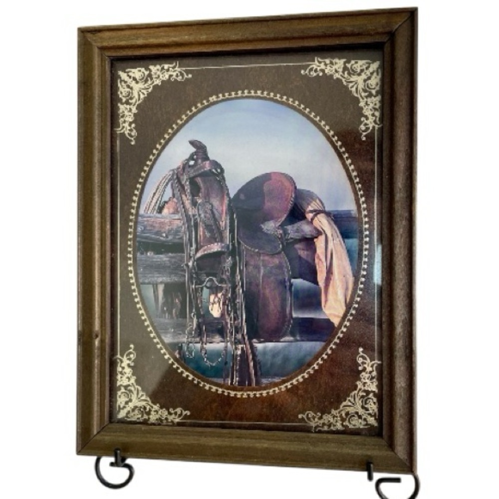 Trail’s End, David Stoecklein, nicely matted print, frame needs repair